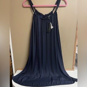 Banana Republic Factory Back Tie Mini Navy Dress Size L